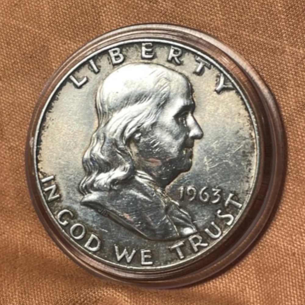 1963 Franklin P Sue Half Dollar - AU - 90% Silver  # 205791464039 - Picture 4 of 5